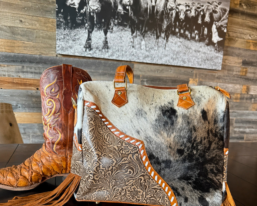 Laramie Tooled Leather Cowhide
Western Statement Bag