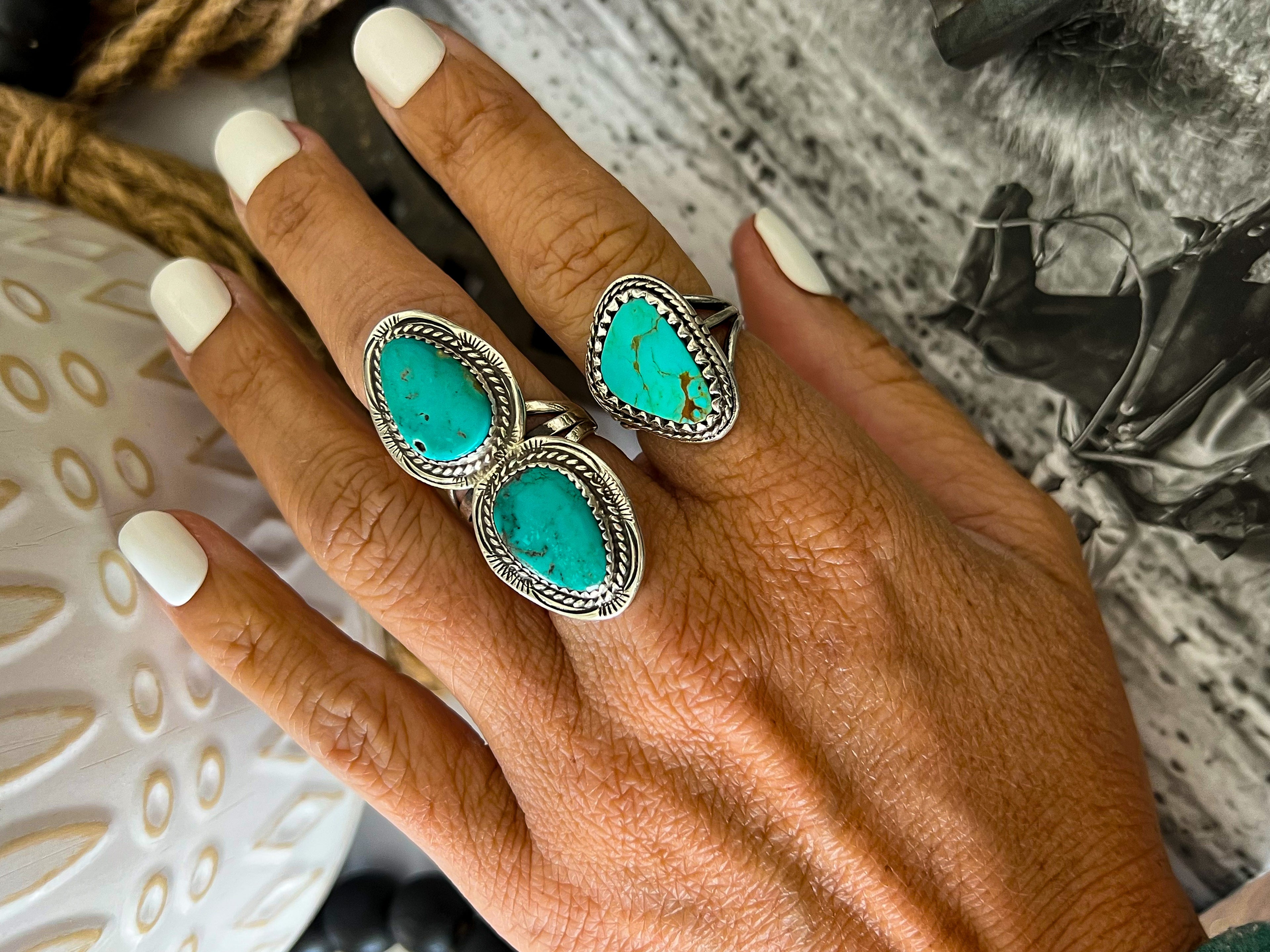 🏜️Vintage Turquoise Sterling Ring