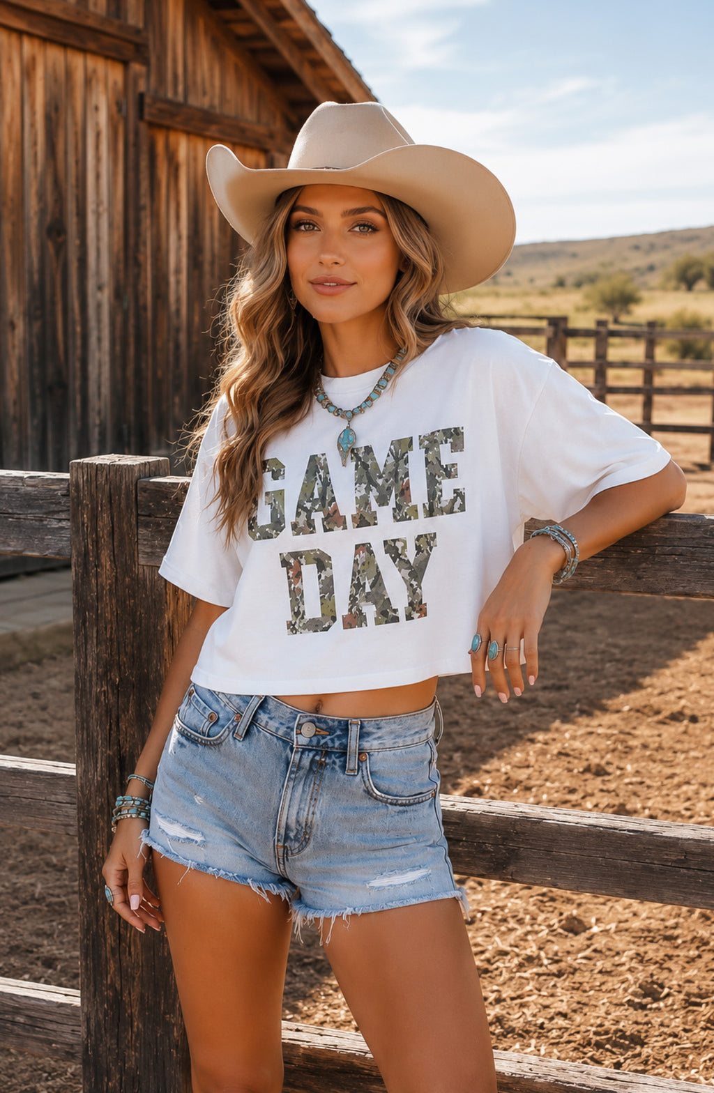 ✨ Game Day Camo Crop Tee ✨