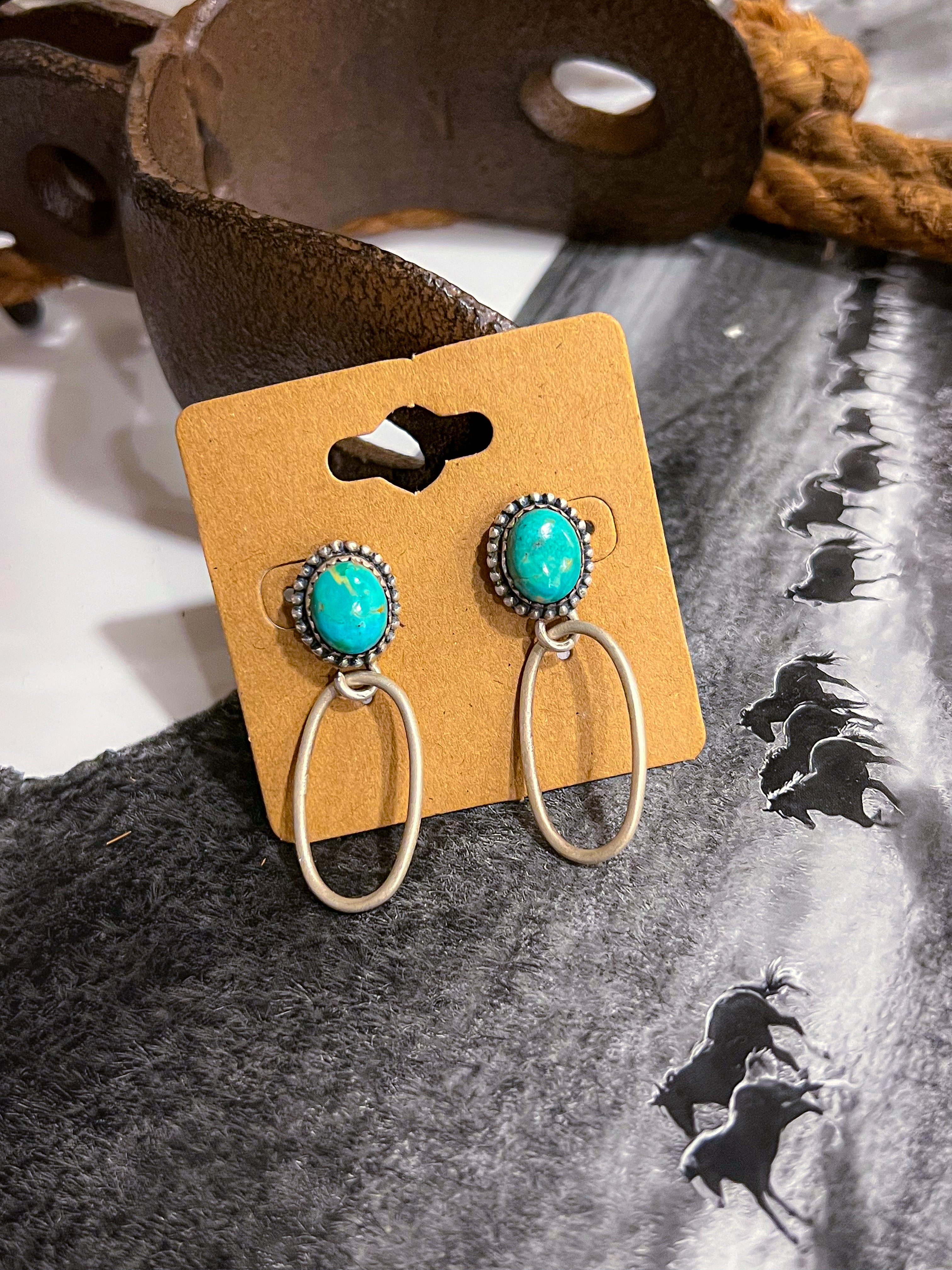 Sterling Silver Turquoise Drop Earrings